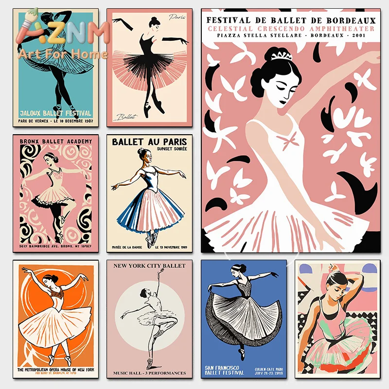 Beautiful Ballet Posters Practice Coquette Girls Room Ballerina Prints Canvas Painting Wall Pictures Art Dance Classroom Deco