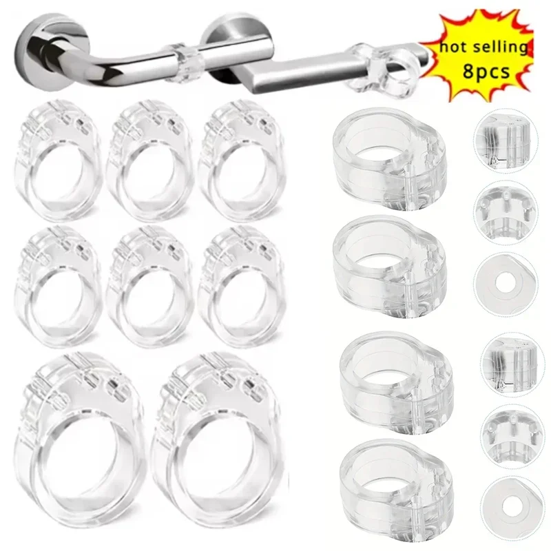 Transparent Doorstop Door Handle Wall Protection Door Handle Buffer Furniture Protection Pad Crash Pad Shockproof Ring Stopper