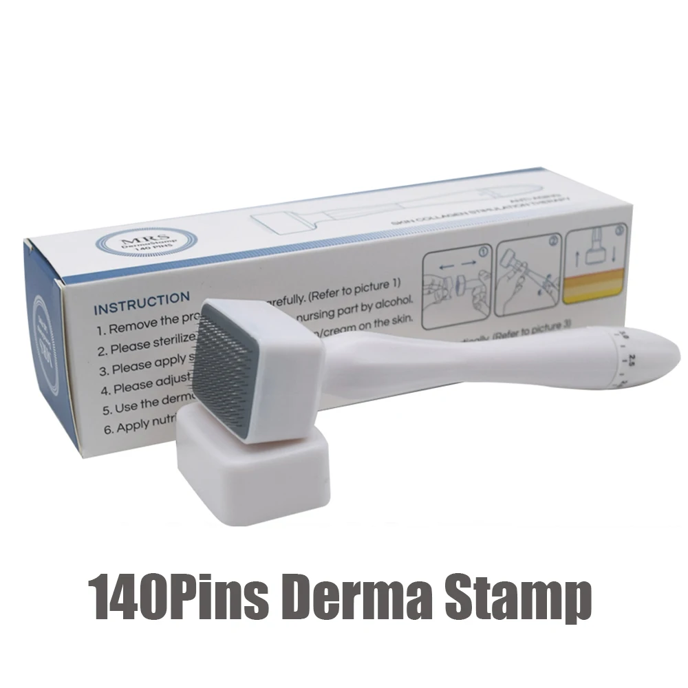 1/10pcs Derma Roller Stamp 140 Adjustable Needle Microneedle Derma Roller Microneedling Therapy Hair Growth Derma Rolling System