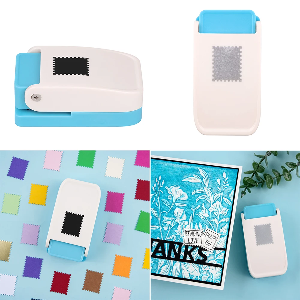 Postage Stamp Maker Embossing Machine with 1x0.8 Inch Rectangular Punch DIY Handmade Paper Craft Scrapbooking Punch Tool