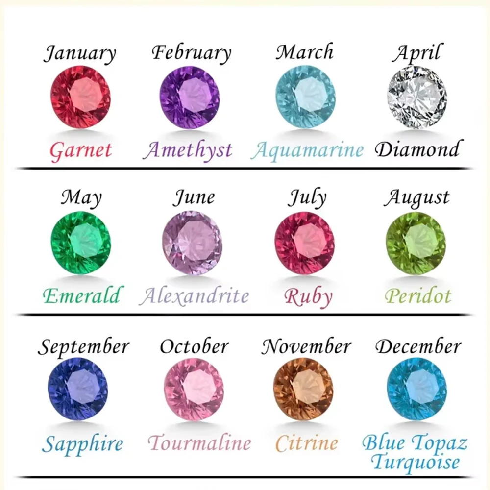 Lemegeton Персонализированный браслет из камня по месяцу рождения, изящный кулон с именем на заказ, ювелирные изделия из нержавеющей стали для женщин, девушек, мам, подарки на день рождения