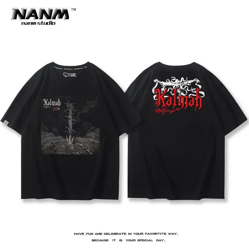 KALMAH ملك المستنقع تي شيرت الرجال والنساء الصيف الفنلندية ميلودي الموت المعادن روك خمر نصف كم القطن الخالص