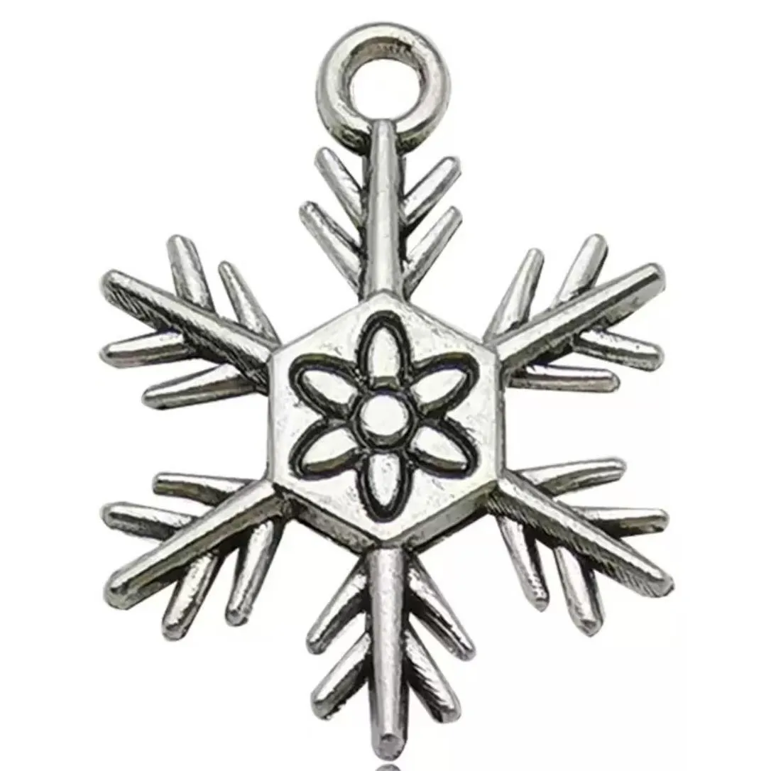 

20pcs 19mm Alloy matel snowflake pendants HWH3120