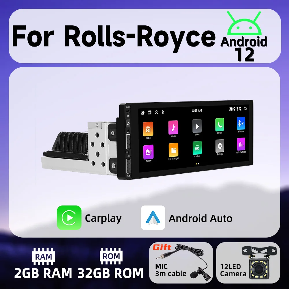 

Android Car Multimedia for Rolls-Royce 6.9" Screen 1 Din Radio Stereo Head Unit Carplay Android Auto Autoradio GPS Navigation