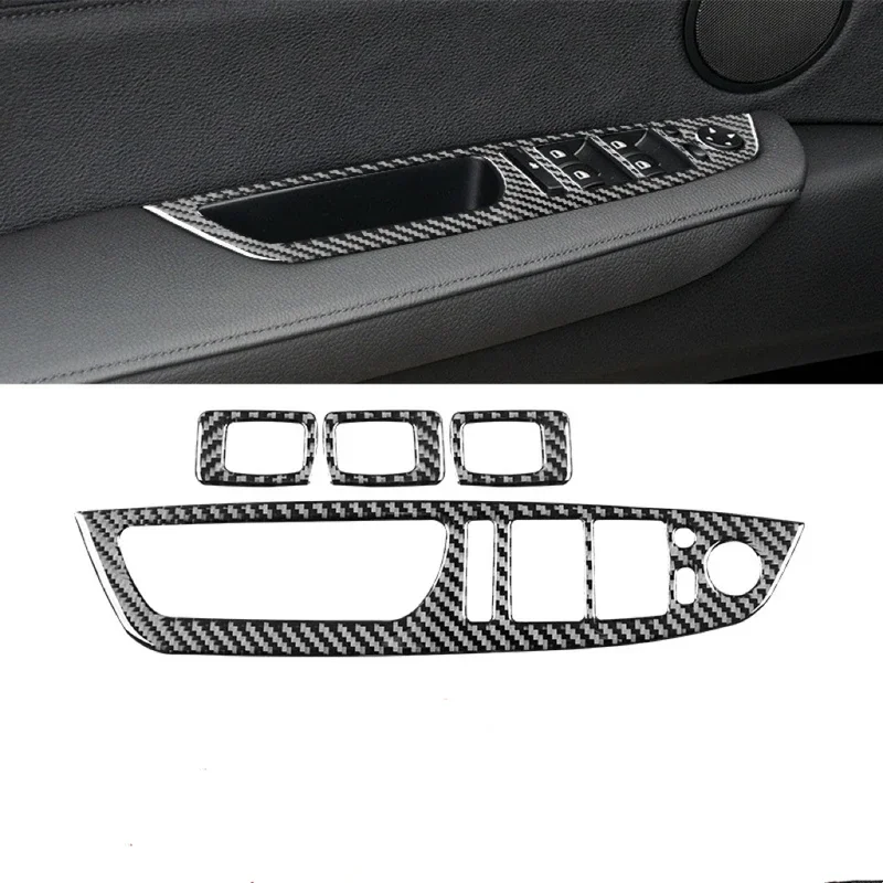 For BMW X5 E70 X6 E71 carbon fiber car lift switch sticker trim 2007 2008 2009 2010 2011 2012-2014 interior accessories