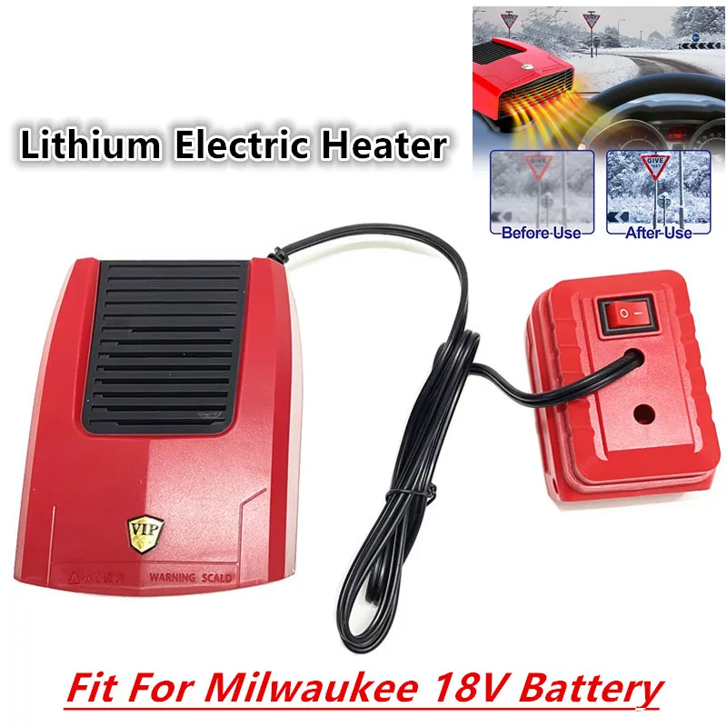 Cordless Electric Heater Dual Use Lithium Heater Car Mounted Outdoor Heater Warmer Machine Fit For Milwaukee 18V Battery