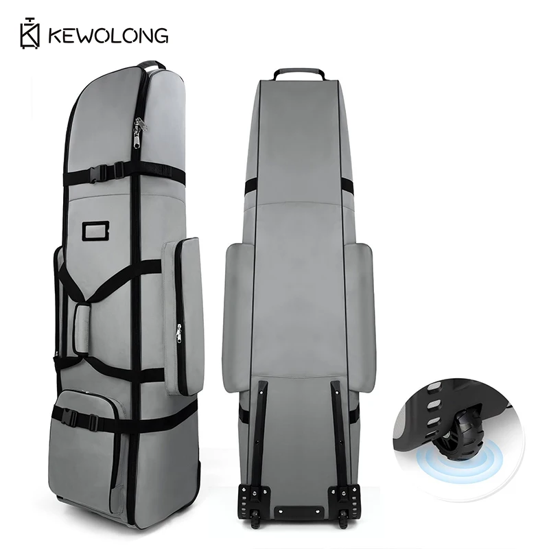 New Golf Travel Bag with Oversized Tank Wheels, Foldable & Padded Airline Flight Cover, 1680D Oxford Club Case for Air Travel