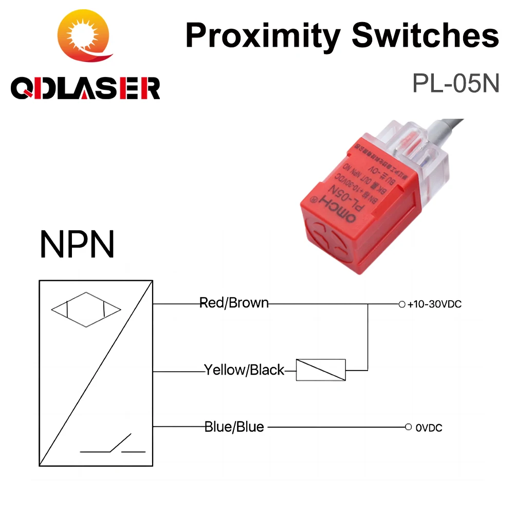 QDLASER OMCH Proximity Sensor Switch Inductive PL-05N 5mm NPN Out DC10-30V Normal Open NEW for Laser Cutting Machine