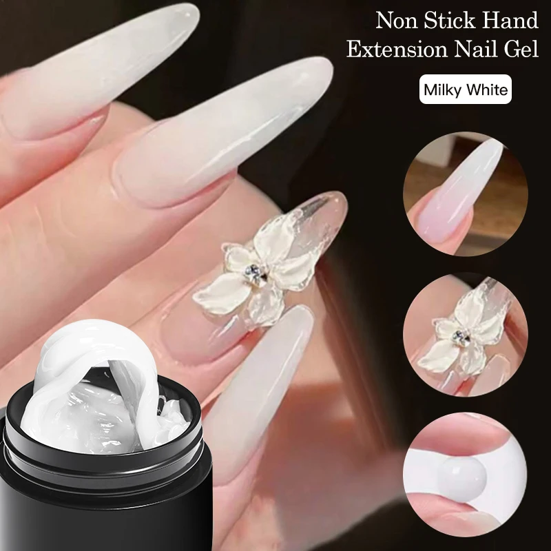 8ml White Clear Non-Stick Hand Extension Gel Nail Polish 3D Shaping/Sculpting/Carving UV/LED Gel Milky Jelly Hard Gel Manicure