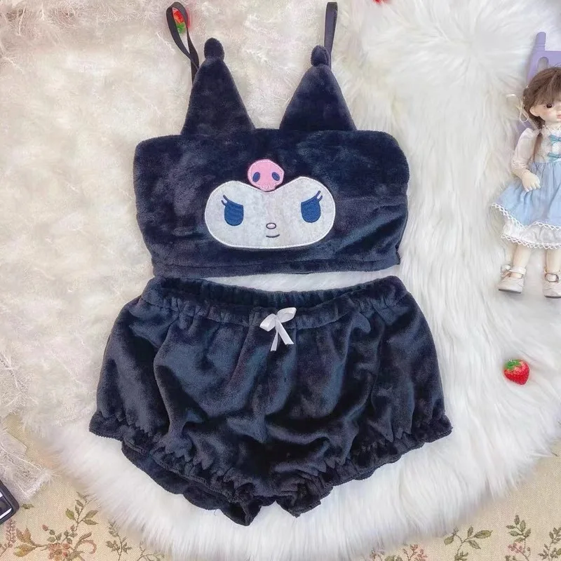 Japanese Kawaii Embroidered Underwear Plush Cartoon Rabbit Ear Student Temptation Bra Set Anime Cosplay Costume Bow Lingerie