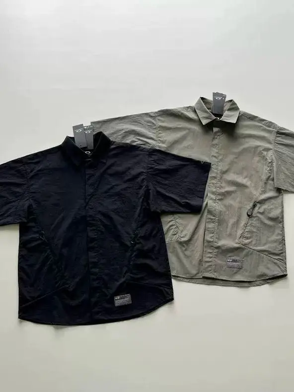 Men's Casual Style Quick Dry Short Sleeve Shirt Summer Trend Outdoor Functional Loose Fit Polyester Fiber Breathable Skin-Fri...