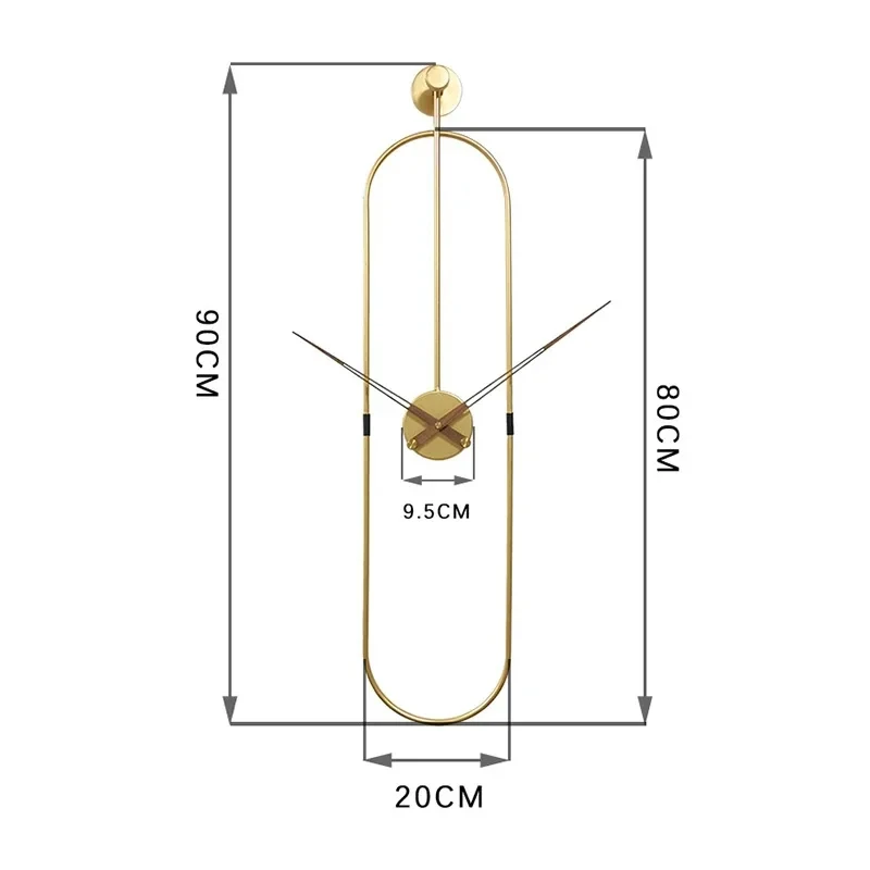 Imagem -03 - Relógio de Parede de Metal Oval Relógio Mute Arte Moderna de Luxo Decoração da Sala de Estar em Casa Presentes Criativos