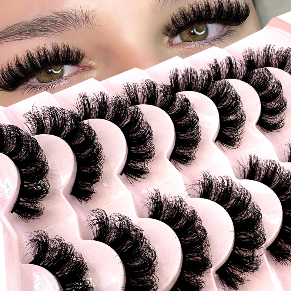 MKYDCG: 7 pares de pestañas de visón 3D de 15-25mm, esponjosas, gruesas y naturales 6