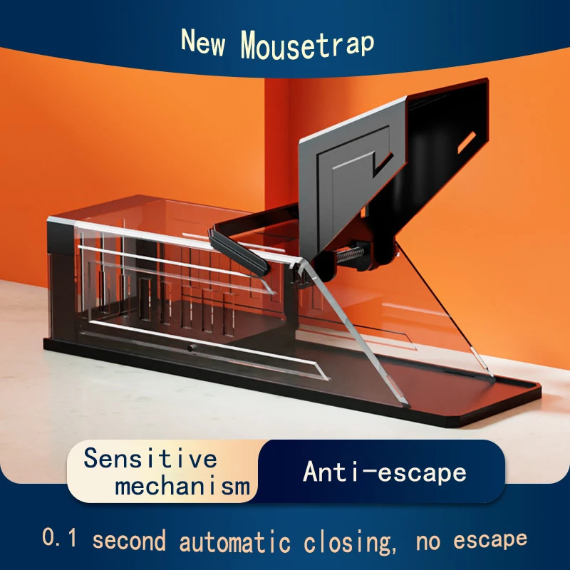 

2025 New Fully Automatic Household Mouse Cage is Ready Sensitive Trigger Mouse Trap Large Opening ABS+PC Rat Catcher Cage