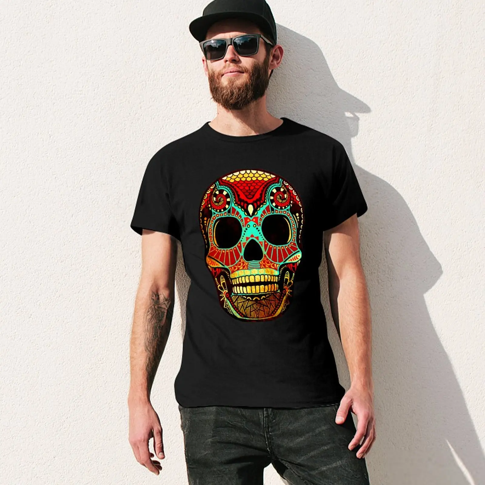 Grunge Skull No.2 T-Shirt shirts graphic tees Blouse mens white t shirts image 3