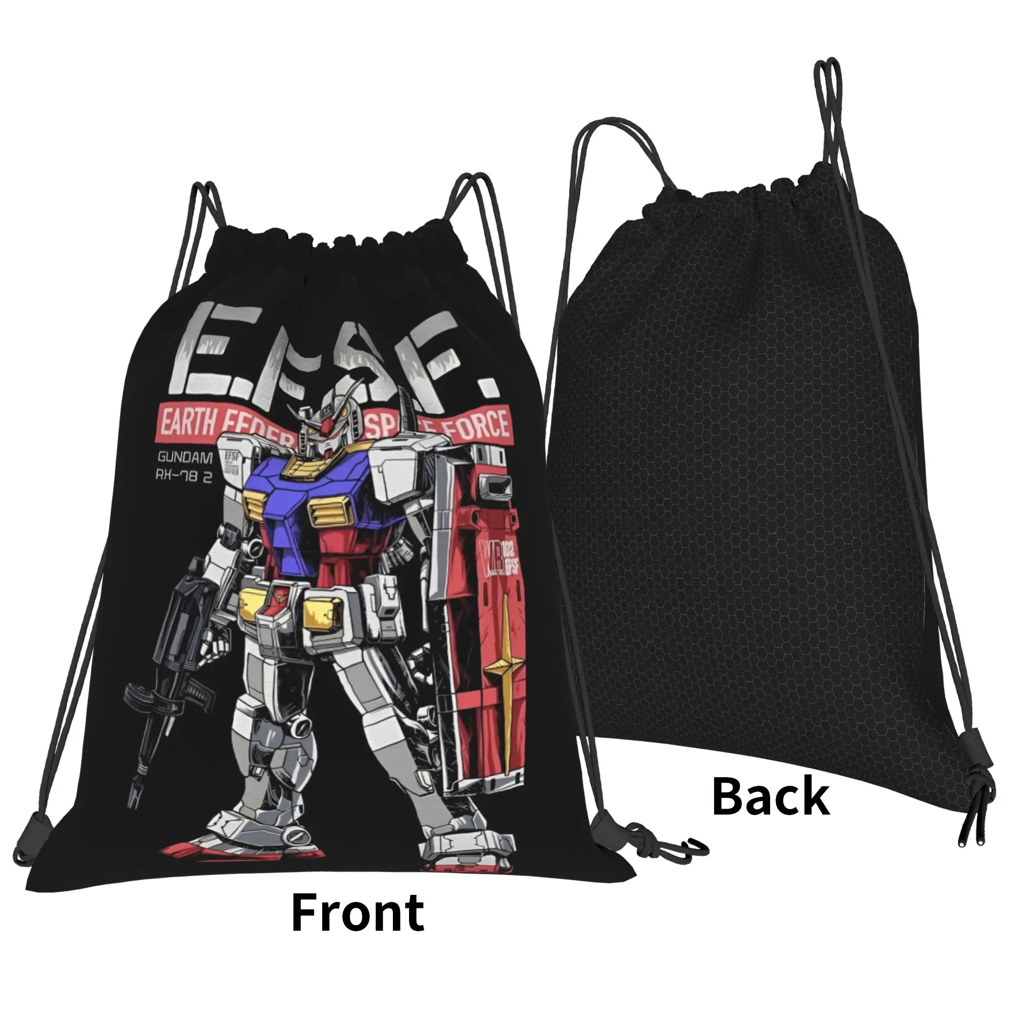 Gundam Drawstring Bag Robot YSK Fashion Foldable Sackpack String Bags Men School Gym Backpack