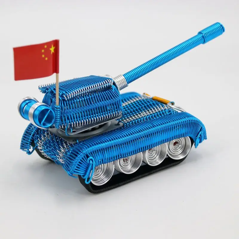 Hand-woven wire, finished product, tank model, 360-degree rotation, military vehicle decorative ornaments