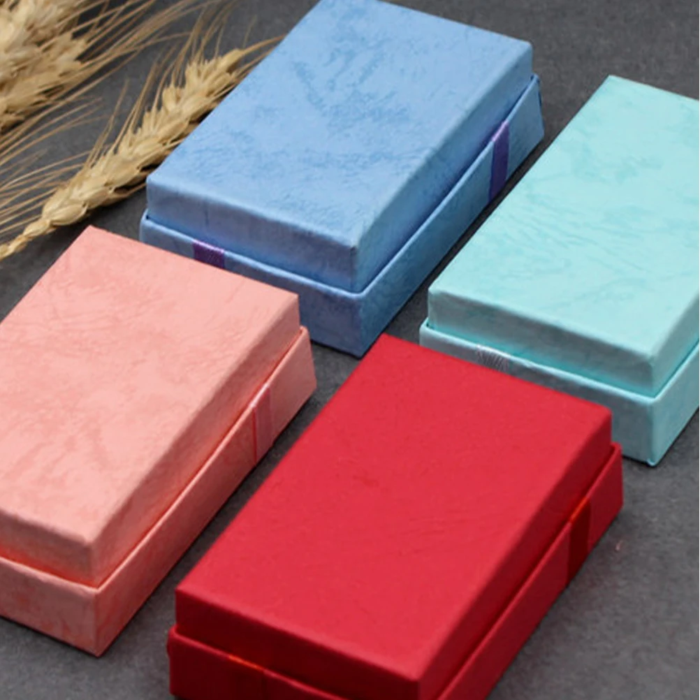 

10PCS Bowknot Shape Jewelry Box Necklace Storage Container Ring Display Case Organizer for Home Shop (Red)
