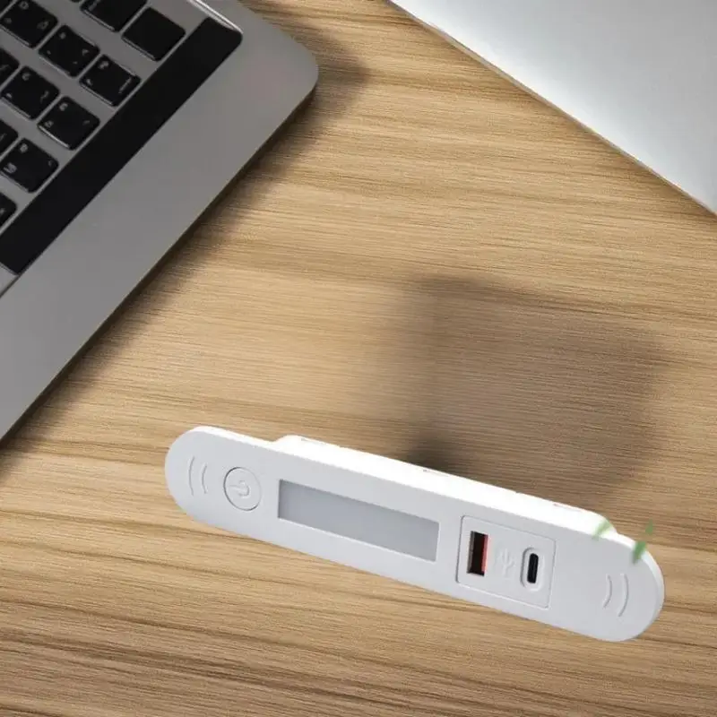 1Pcs Bedside Table Phone Embedded Charger 1 USB A And 1 Type-C With Night Light Hidden Multi-plug Embedded Hidden Power Socket
