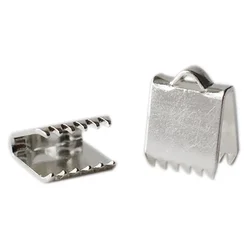 Solid 925 Sterling Silver Ribbon Cord End Clamps Foldover Clasps, jewelry DIY silver findings/components