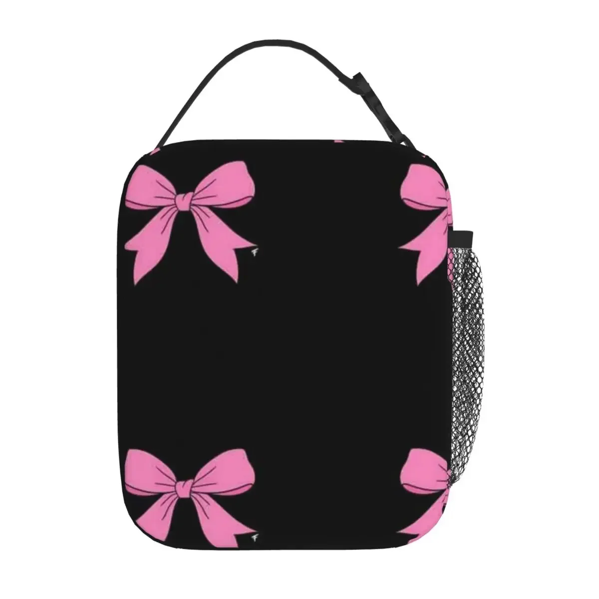Bestselling Pink Bow - Black Background Space Print Snack Bag Business Travel Meal Carry Lunch Bag