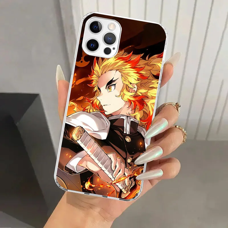 Demon Slayer Rengoku Kyoujurou Phone Case for Iphone 16 15 14 13 12 Mini 11 Pro Max X XS XR 7 Plus 8 SE 2020 Soft Funda Print Sh