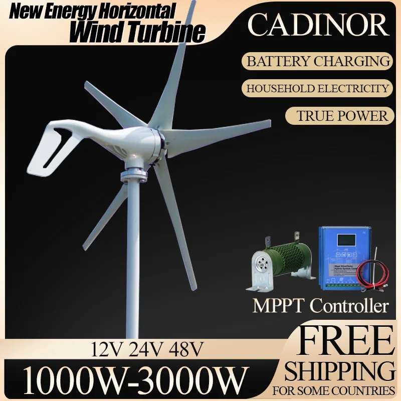 3000W-10000W 12v 24v 48v New Arrival Free Energy Wind Turbine Generator Windmill With Wind Controller Home Use Low Wind Speed