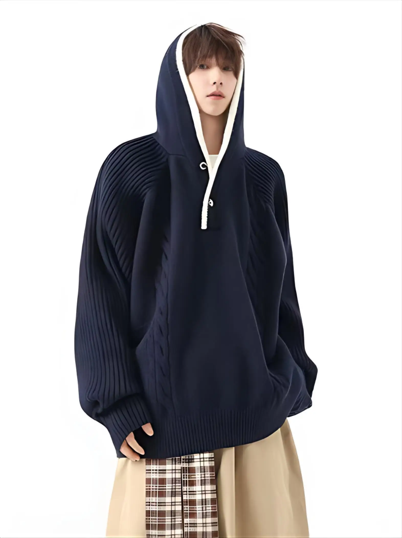 

Fur Collar Pullovers For Man Winter Y2K Grunge Windproof Streetwears Party City Night Club Warm Autumn Korean Multifunctional OL