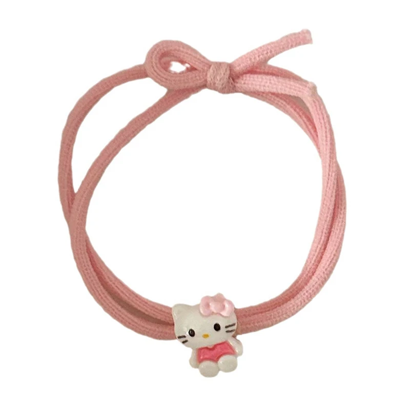 Schattige Cartoon Kt Kat Haar Touw Voor Vrouwen Meisjes Zoete Haaraccessoires Veelzijdige Hoge Elastische Rubberen Band Kinderen Hoofd Touw Geschenken