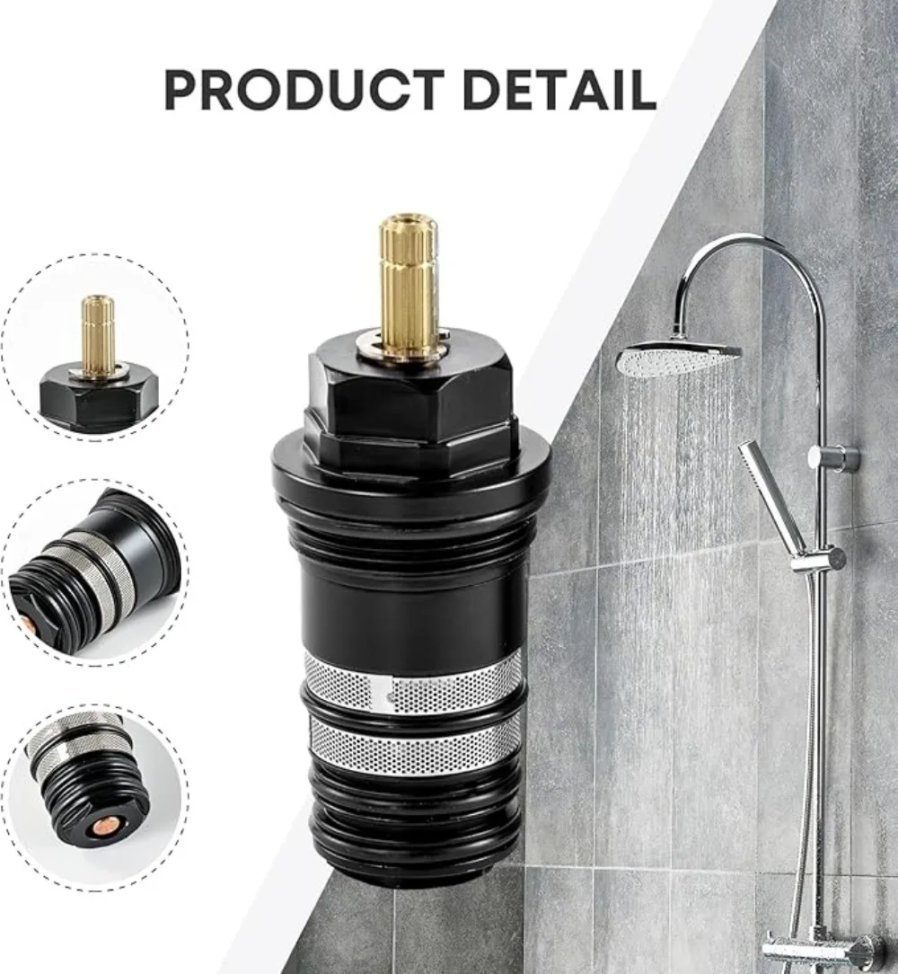 

Brass Replacement Thermostatic Cartridge Shower Mixer Valve Bar Repair Kit Bathroom Water Temperature Control Faucet Cartridges