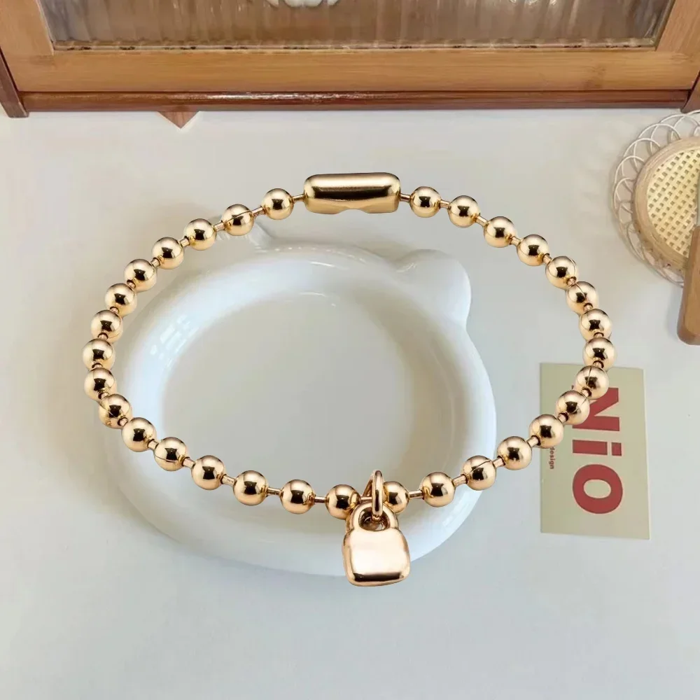 2025 Summer Classic European and American Multi Functional Metal Punk Gold Bead Bracelet Couple Accessories Gift for Festivals