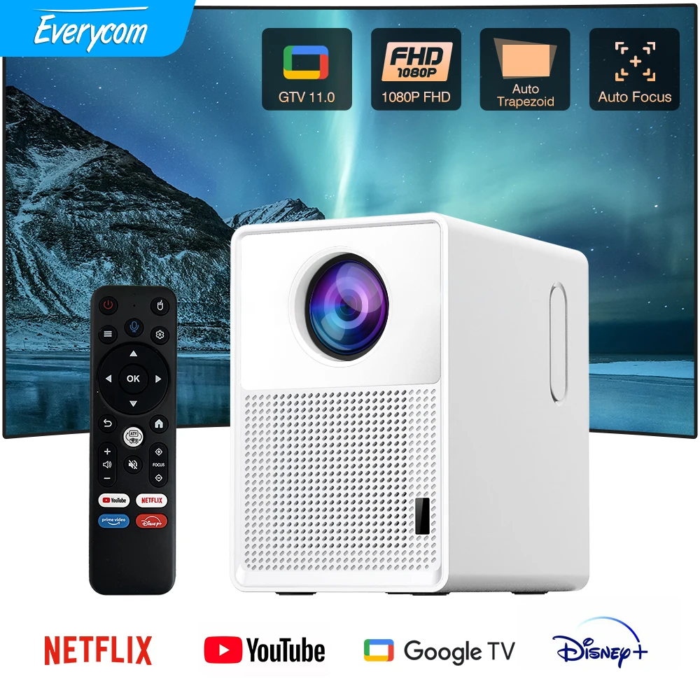 

Everycom 1080P Projector WiFi Full HD Projectors Android LED LCD 2K 4K TV Video Movie Smart Phone Home Theater H7 Beamer Cinema