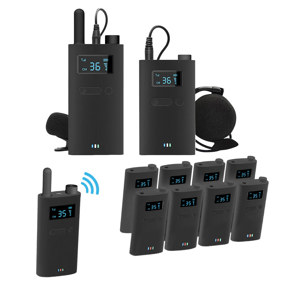 2,4G Tragbare Audio Sender Empfänger Whisper Tour Guide Sprechen Gerät Drahtlose Reiseleiter Audio System für Tour Kirche