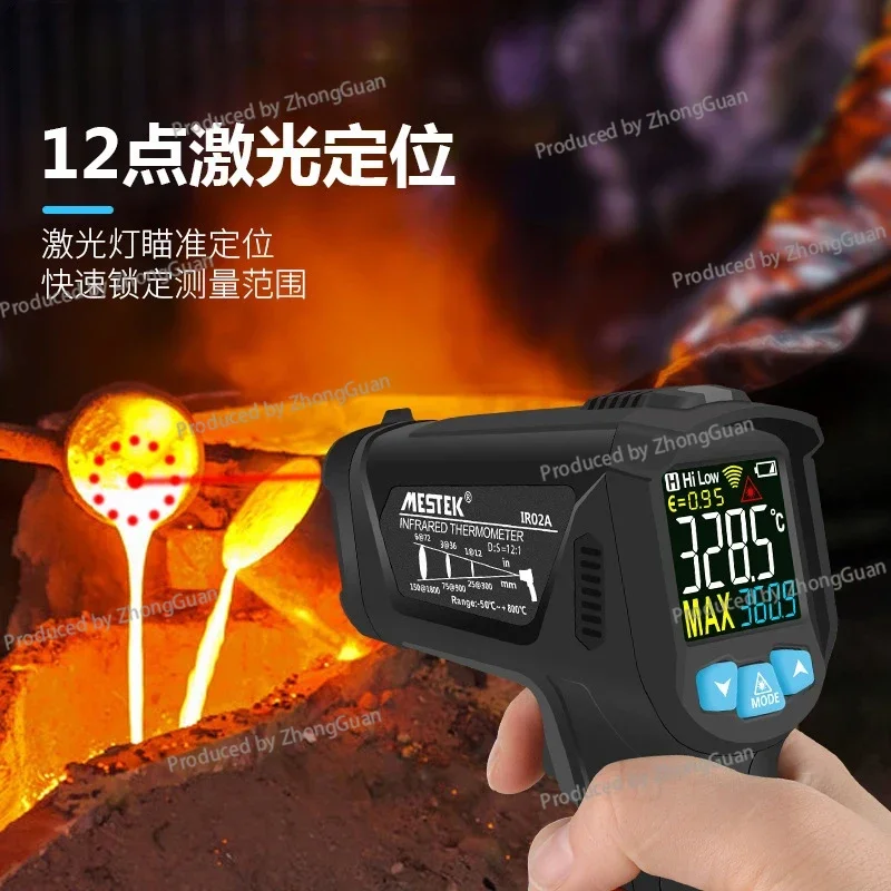 IR02C Infrared Thermometer Industrial Temperature and Humidity Measurement Water Oil Temperature Air Conditioning Thermometer