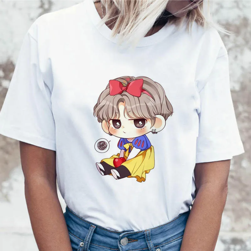 Kpop T Shirt JIN SUGA J HOPE Women JIMIN V JUNGKOOK Top Tshirt for K pop Korean Tees Funny Graphic Female T-shirt K-pop