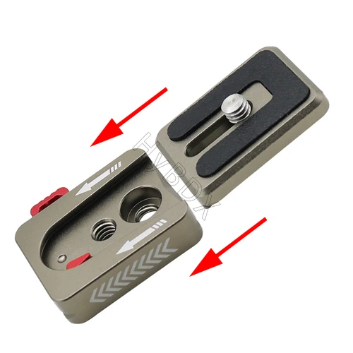 Imagen 2 del producto Cardán Universal para cámara DSLR Arca Swiss, abrazadera de placa de liberación rápida, Kit de interruptor rápido, soporte deslizante para trípode de 1/4 pulgadas para Sony, Canon y Nikon