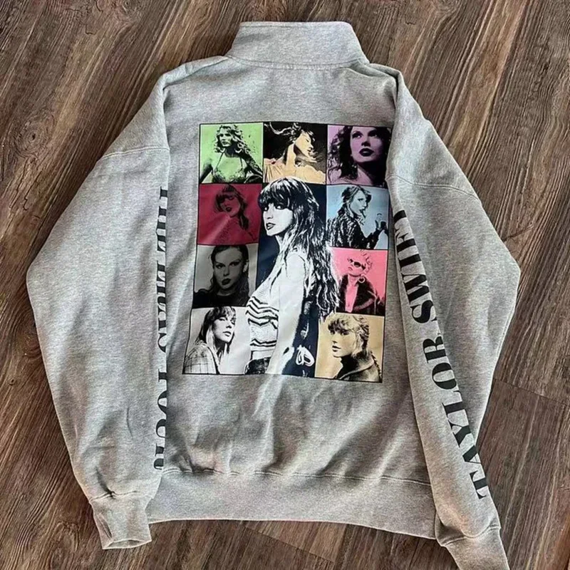 TAILO THE ERAS TOUR 1989 LETTER Women KPOP BLUE GRAY T.S Hoodie Taylor Sweatshirt