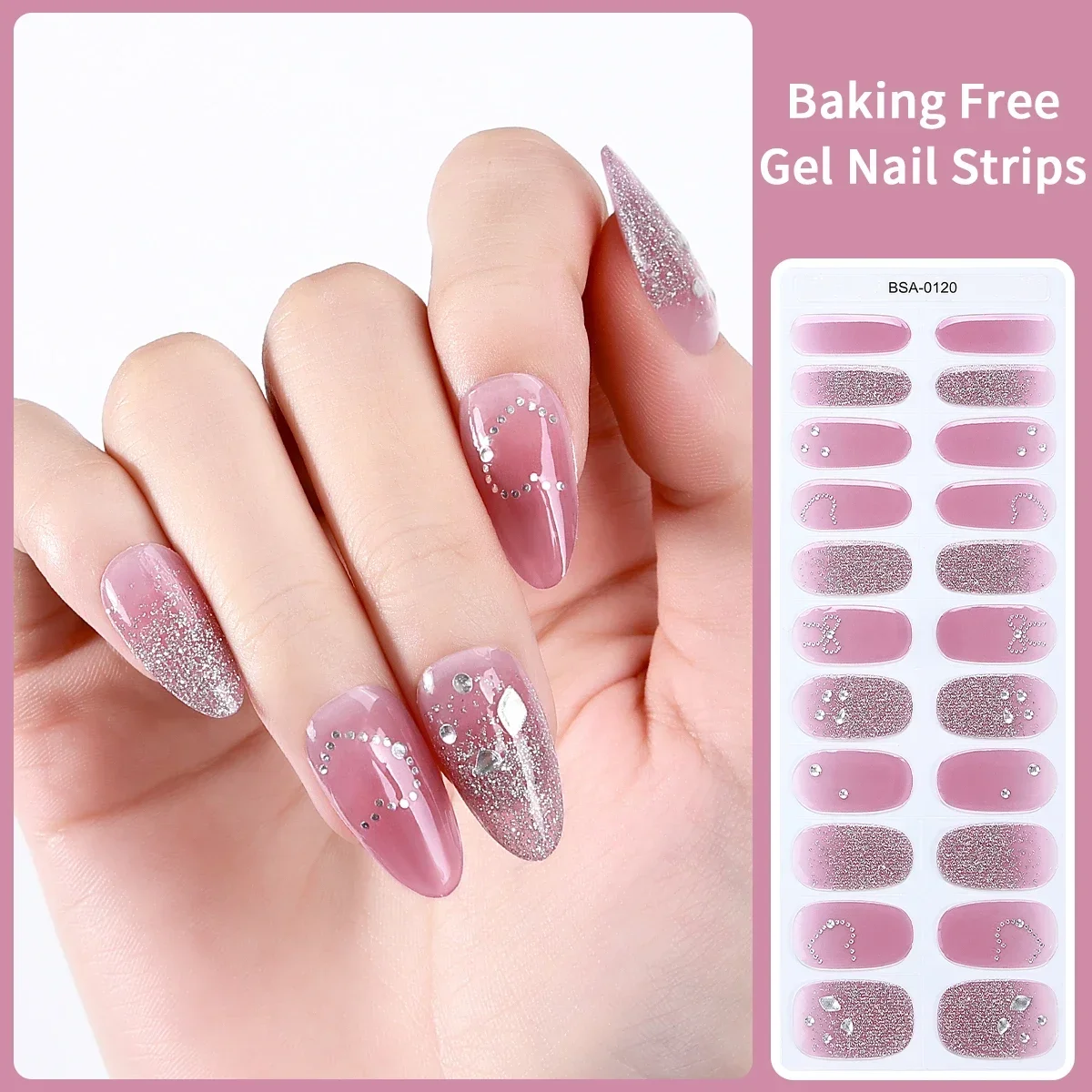 22Tips Butterfly Flowers Gel Nail Stickers Full Cover No Bake Adhesive Nail Strips Bow Star Japanese and Korean Style for Girls