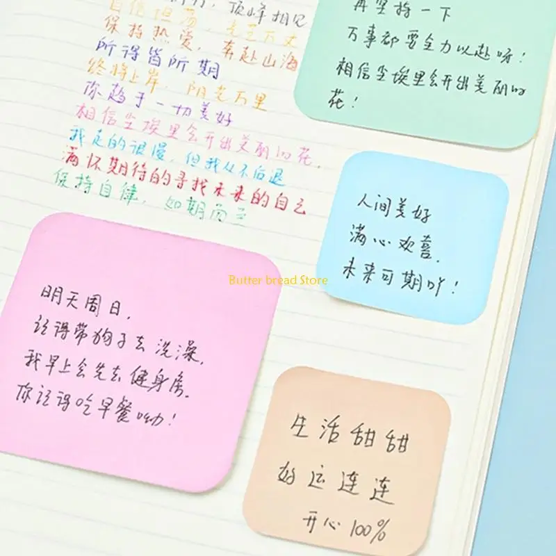W89C ملونة لزجة الملاحظة الملونة جمالية وسادة ملاحظة لزجة بسيطة لمكتب المدرسة