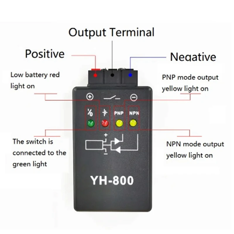 Nuovo Tester per interruttori fotoelettrici YH-800 Tester per interruttori magnetici (senza batteria 2X9V)