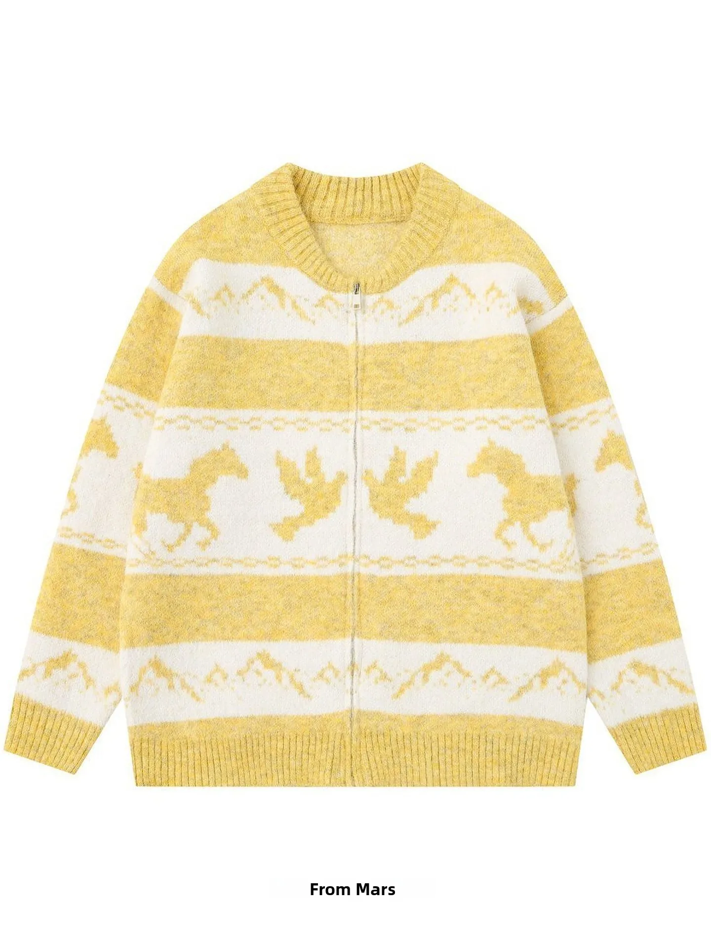 

Вязаный кардиган в американском ретро-стиле с полосатым воротником, теплый повседневный свитер унисекс с длинными рукавами из полиэстера, коллекция Beijing Autumn