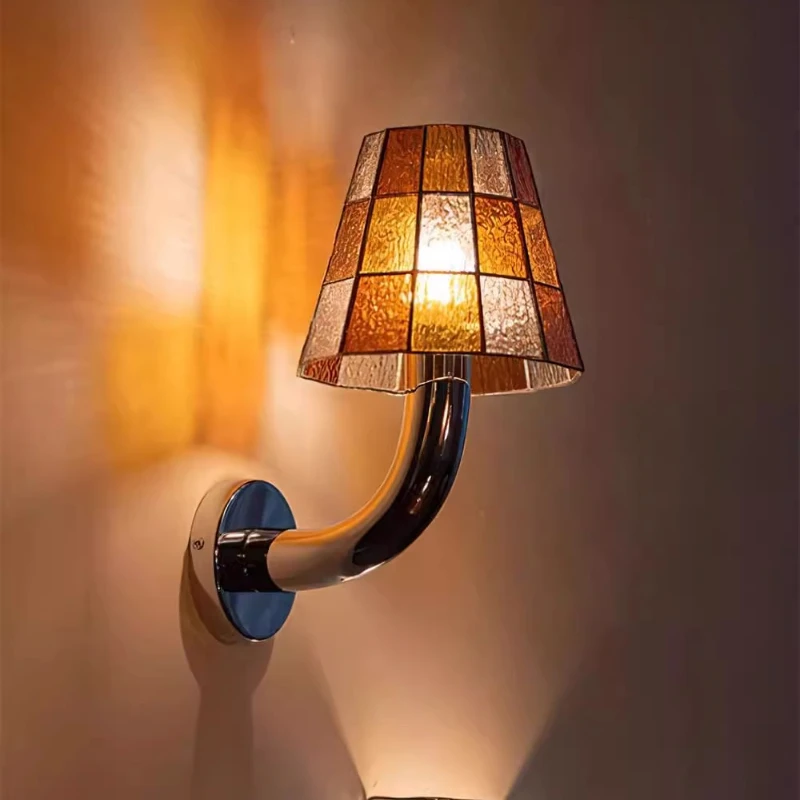 Американские винтажные прикроватные настенные светильники для спальни, Южная Восточная Азия, цветные стеклянные настенные светильники, балкон, коридор, лестница, декоративные бра