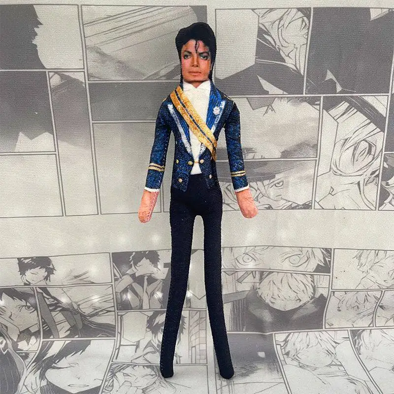 6 Stück Michael Jackson Cosplay Requisiten Plüschpuppen Stofffiguren Raumdekoration Abstrakte Gelenkbewegliche Desktop-Ornamente Geschenk