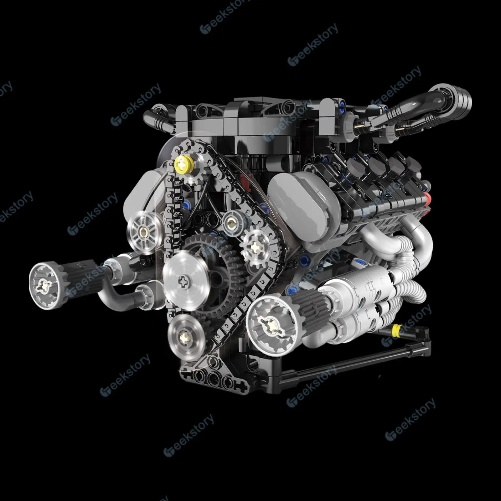 

Спортивный автомобиль V8 Двигатель K96206 Модель MOC Строительные блоки 715 шт. со светом + Орнамент водителя двигателя DIY Коллекция игрушек Кирпичи Подарки