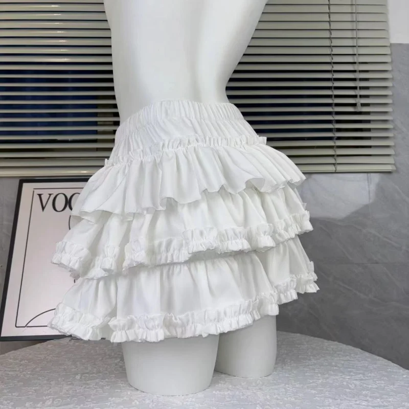 여성용 신상 스플라이스 엘라스틱 발레 플러피 하이웨이스트 펌킨 슬리밍 케이크 패션 솔리드 컬러 다용도 캐주얼 스커트