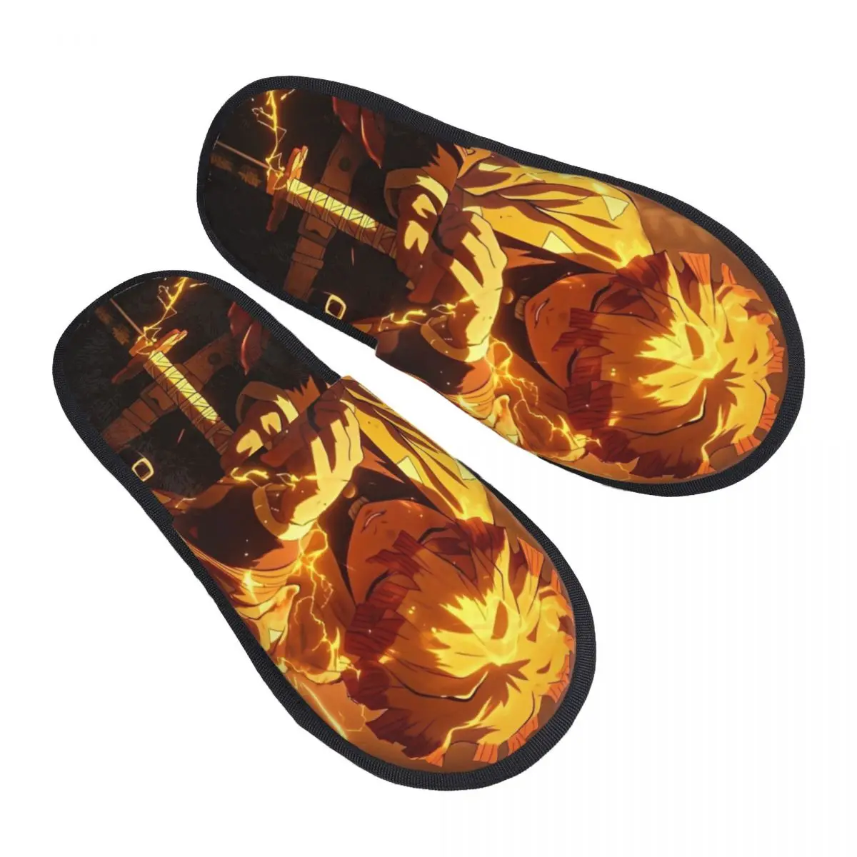 Zenitsu Agatsuma House Slippers Indoor Anime Demon Slayer Cozy Memory Foam Slippers Non Slip