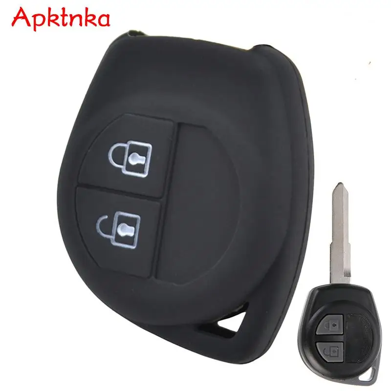 APKTNKA-Juste de clé de voiture en silicone à 2 boutons pour Suzuki, Amagatarai, Shangyue, Sx4, Swift, Veana, Alto, Igins, Esteem, BalJosé, Gr