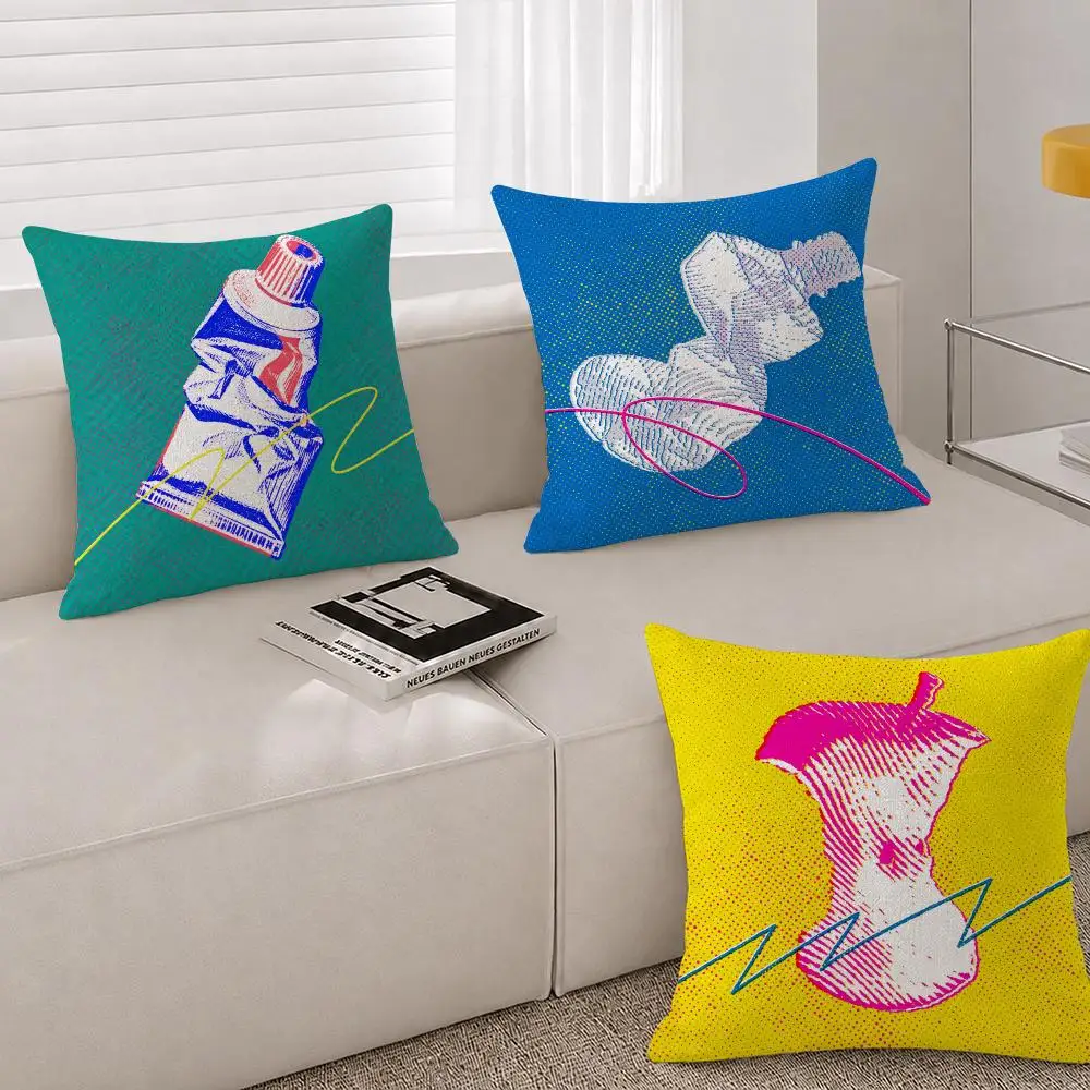 Pattern Polka Dot Art Cushion Cover Natural Linen Breathable Cushion Covers Sofa Bedroom Decor Pillowcase