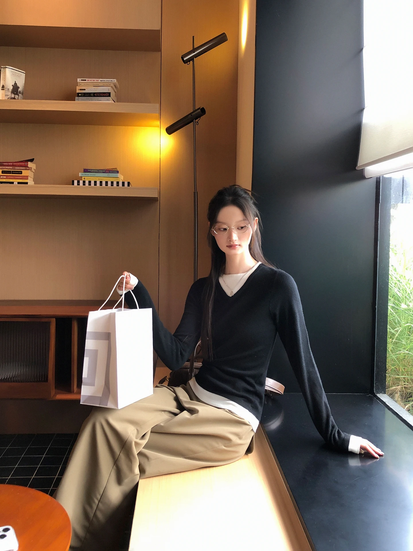 Afslankende Bla gebreide trui Bovenkleding Nep tweedelig Sle Commute Faion Dames Loose Fit Lang Sve V-Ne Normale Le...