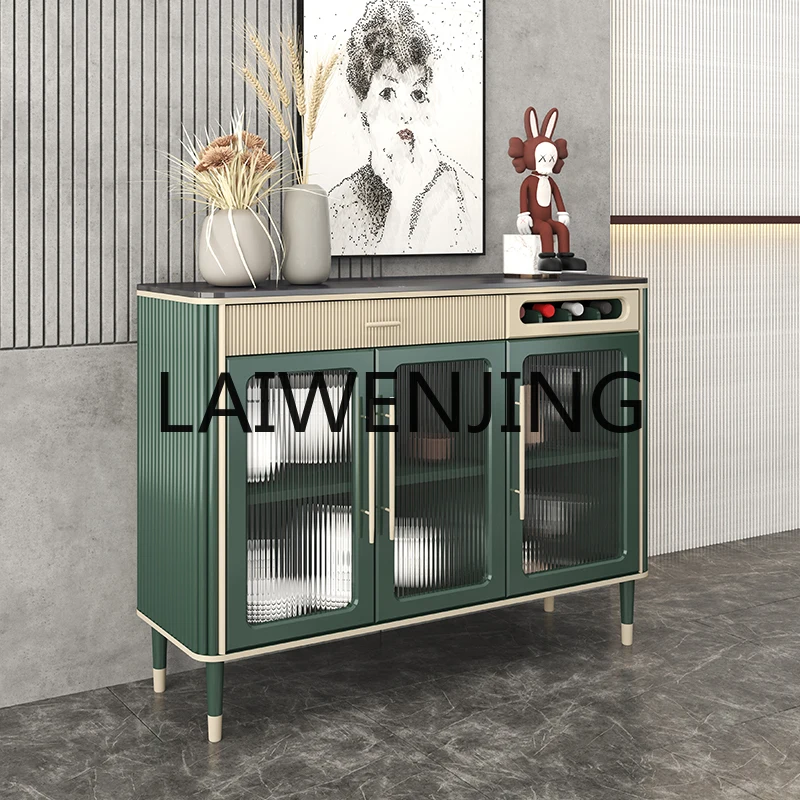 Light Luxury Living Room Meal Narrow-Edge Integrated Wall Multi-Functional Wine Cabinet Storage Tea Glass Side Cabinet